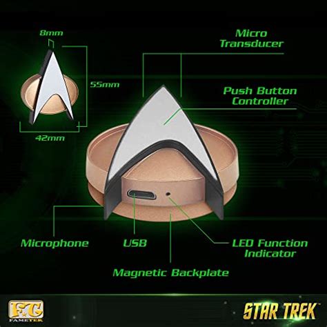 FAMETEK Star Trek Next Generation Bluetooth Communicator Badge - TNG ...