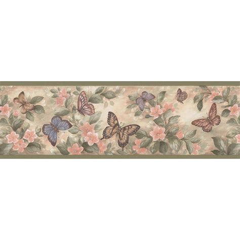 Brewster Butterflies Green Wallpaper Border 137B38634 - The Home Depot