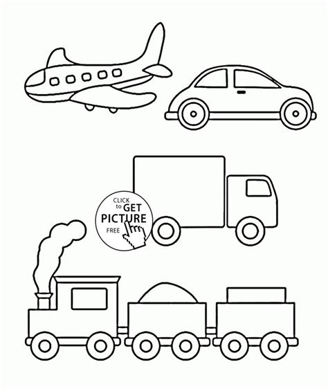 Simple coloring pages of Transportation for toddlers, coloring pages printables free - Wuppsy ...