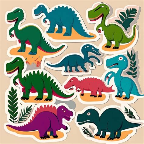 Premium AI Image | dinosaur stickers