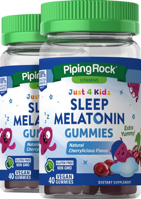 Kids Sleep Melatonin Gummies (Natural Cherrylicious), 40 Vegan Gummies ...