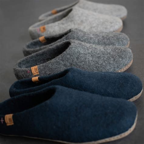 Wool Slipper with Leather Sole - Dark Gray – Baabushka