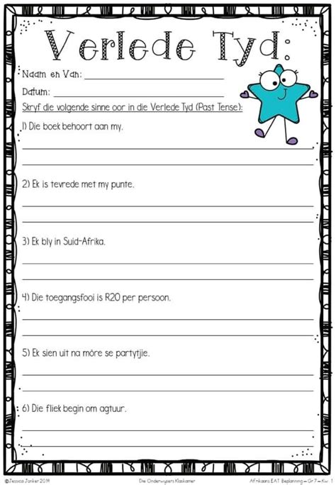 Free Printable Afrikaans Worksheets For Grade 5 Learning How To Read ...