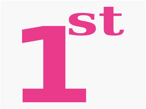 Pink Number One Png - Number One 1st Clipart, Transparent Png - kindpng