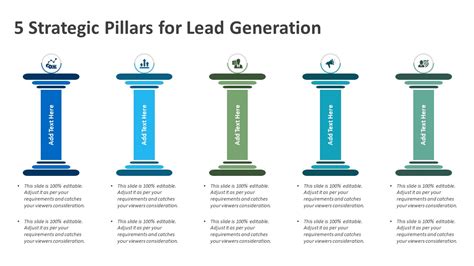 5 Strategic Pillars for Lead Generation PowerPoint Template