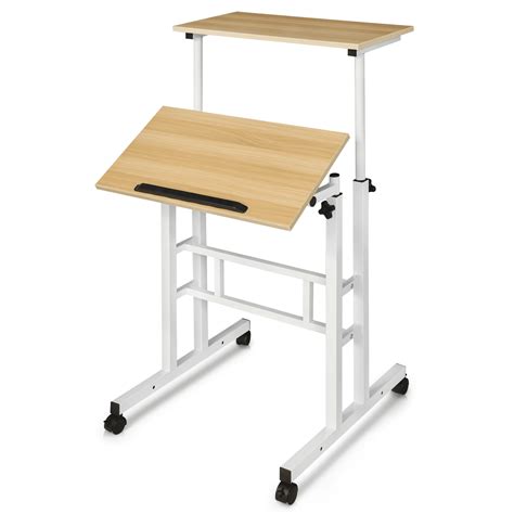 MoNiBloom Mobile Workstation, Adjustable Height Standing Desk, Rolling ...