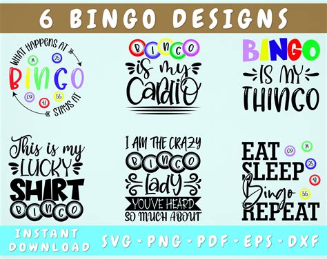 Bingo SVG Bundle 6 Designs Bingo Quotes SVG Cut Files Bingo - Etsy ...