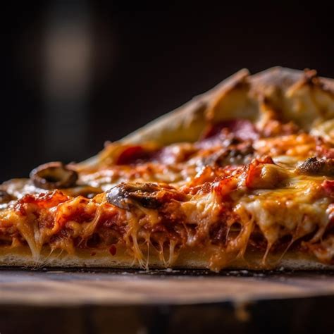 Premium AI Image | pizza slice with dynamic toppings captured in closeup