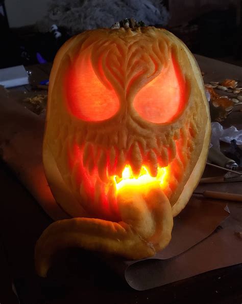 [OC] We have a superhero themed pumpkin carving competition at work, I ...