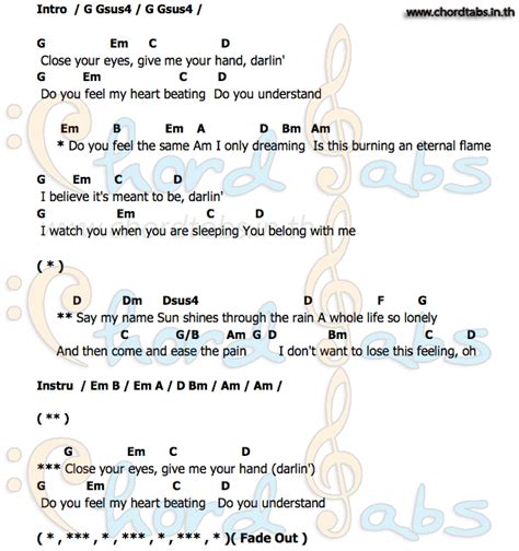 Eternal Flame Guitar Chords