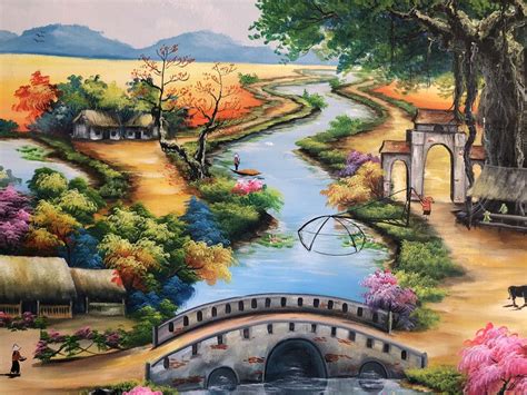 Vẽ tranh đề tài quê hương em đơn giản, 50 tranh phong cảnh đẹp - tmsquynhon.com.vn