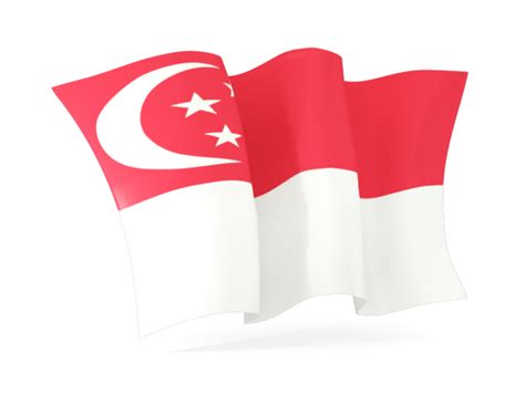 Waving flag. Illustration of flag of Singapore