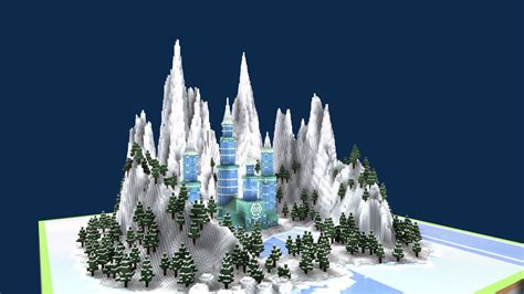 Stellas Ice Castle Island hub - Minecraft 1.18.1 - 3D model by StellaLucia [5ee98d4] - Sketchfab