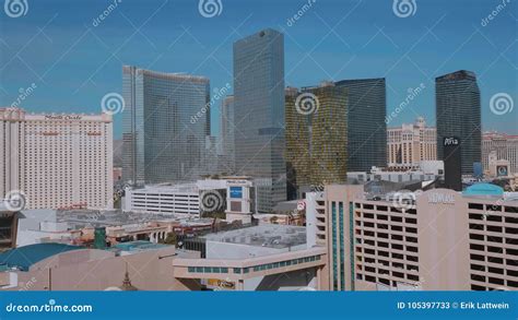 Skyline of Las Vegas Strip - Aerial View - USA 2017 Stock Video - Video ...