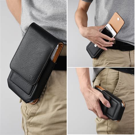 Vertical Luxmo Leather Belt Clip Pouch Holster Phone Holder Horizontal Black Tan ...