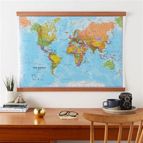 Political Map of the World Home Wall Hanging Push Pin Map | Etsy