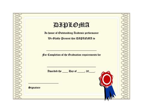 Funny Fake Diploma Template - The Templates Art