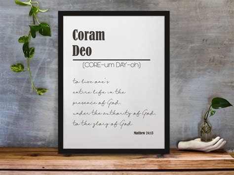 Coram Deo Definition Print Coram Deo Reformation Print | Etsy