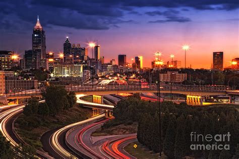 Atlanta Skyline at Sunset Photograph by Linda D Lester - Fine Art America