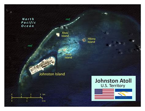 Large satellite map of Johnston Atoll with other marks | Johnston Atoll | Oceania | Mapsland ...