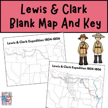 Lewis & Clark Expedition 1804-1806 Map and Key by History With A Flair