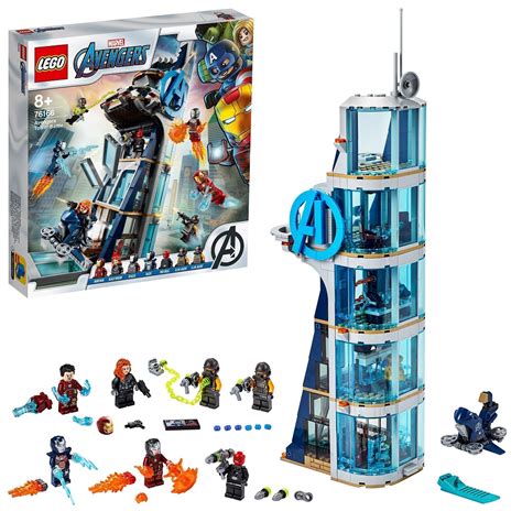 LEGO 76166 Marvel Avengers Tower Battle Set with Iron Man, Black Widow & Red Skull- Buy Online ...