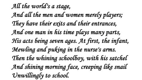 'Seven Ages of Man by William Shakespeare read by Tom O'Bedlam - YouTube