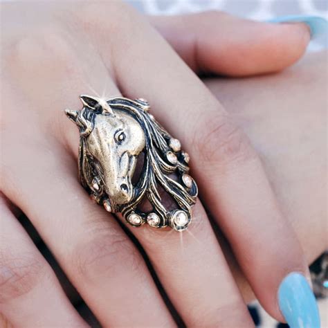 Horse Ring Equestrian Ring Horse Head Ring by ShelleyCooperJewelry