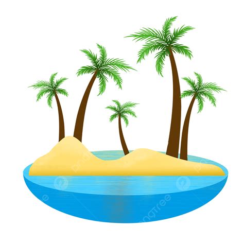 Island Beach Clipart Transparent Background, Beach Landscape Island Clipart, Beach, Sea Wave ...