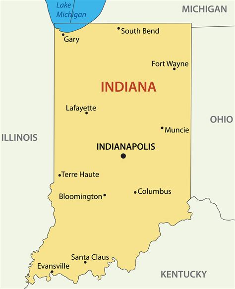 Map of Indiana - Guide of the World