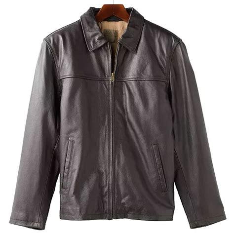 Men's R and O Open-Bottom Leather Bomber Jacket