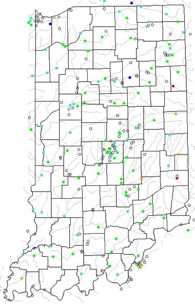 Map of Indiana Lakes, Streams and Rivers