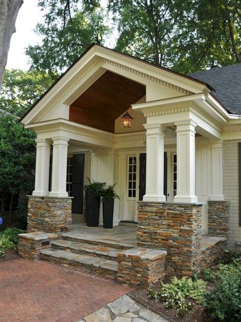 75+ Marvelous Exterior House Porch Ideas with Stone Columns Ideas | House exterior, House with ...