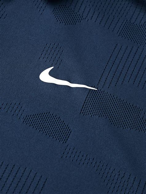 Nike Golf - Tour Logo-Print Dri-FIT Jacquard Polo Shirt - Blue Nike Golf