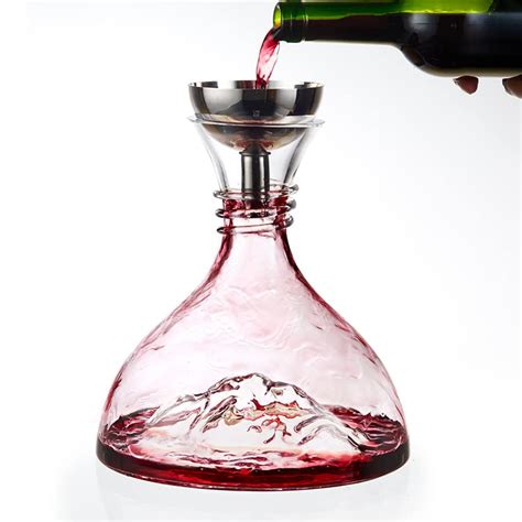 King Crystal Red Wine Decanter Set with Stopper and Brush, Iceberg ...