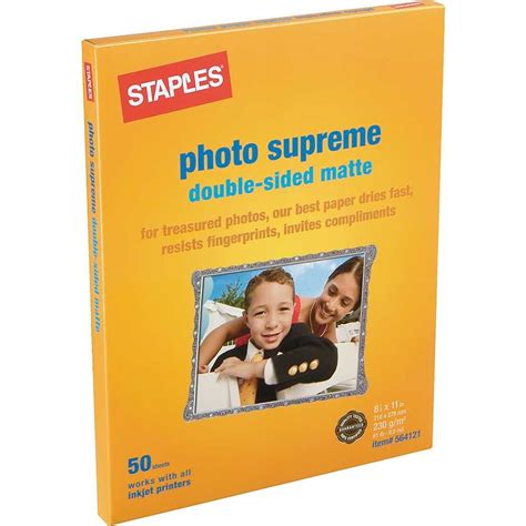 Staples® Photo Supreme Paper, 8 1/2" x 11", Double Sided Matte, 50/Pack | Staples® for printing ...