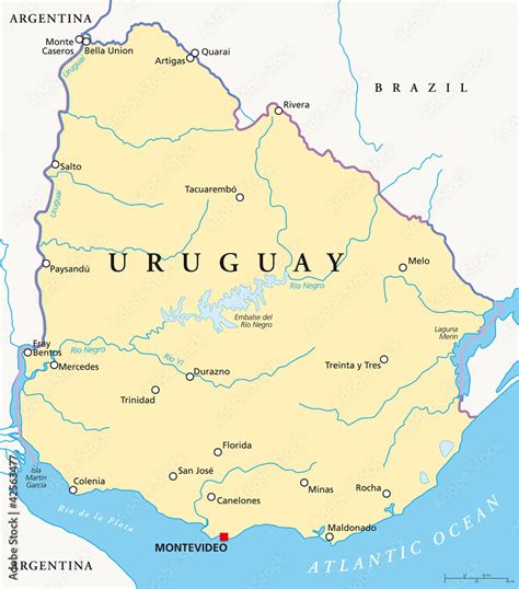 Uruguay Political Map Stock Photo Alamy - vrogue.co