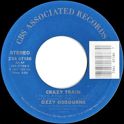 Ozzy Osbourne - Crazy Train (1987, Vinyl) | Discogs