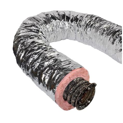 4 in. x 25 ft. Insulated Flexible Duct R6 Silver Jacket-F6IFD4X300 - The Home Depot