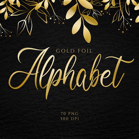 Gold Digital Letters Numbers and Symbols Gold Metallic Font PNG Image ...