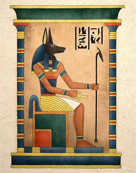 Egyptian Art Print Ancient God Anubis Wall Decor - Etsy | Ancient ...