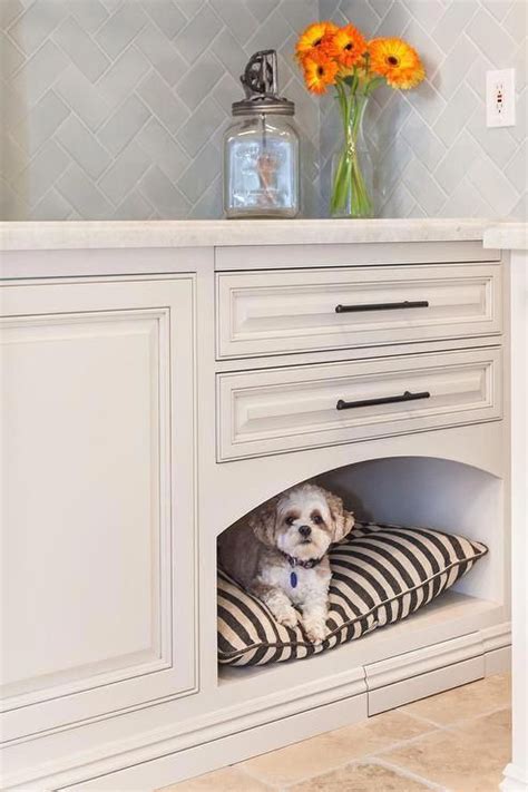 Built In Dog Bed - Transitional - Laundry Room | Built in dog bed ...