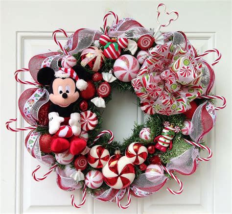 Peppermint Mickey Mouse Christmas Wreath