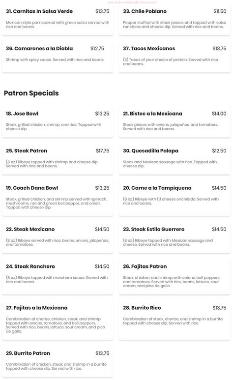 Online Menu of El Gran Patron Mexican Grill Restaurant, Northport, Alabama, 35476 - Zmenu