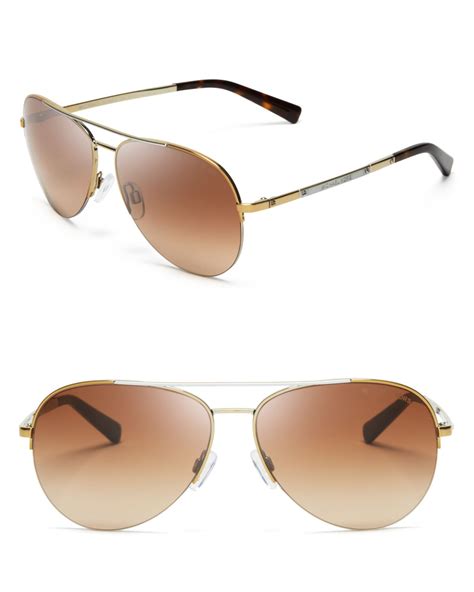 Michael Kors Polarized Aviator Sunglasses in Gold (Metallic) - Lyst