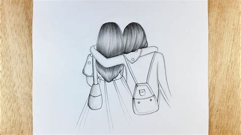 Details more than 82 two best friends hugging drawing latest - xkldase.edu.vn