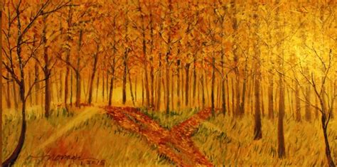 Two Roads Diverged In A Yellow Wood Painting at PaintingValley.com ...