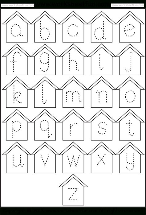 Small Alphabet Letters Tracing Worksheets - TracingLettersWorksheets.com