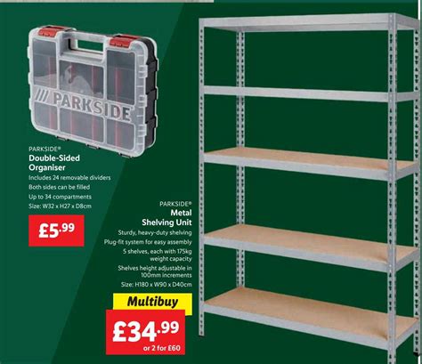 Parkside Double-sided Organiser Parkside Metal Shelving Unit Offer at Lidl - 1Offers.co.uk