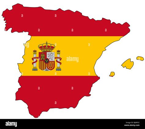 Spain, flag, outline Stock Photo - Alamy